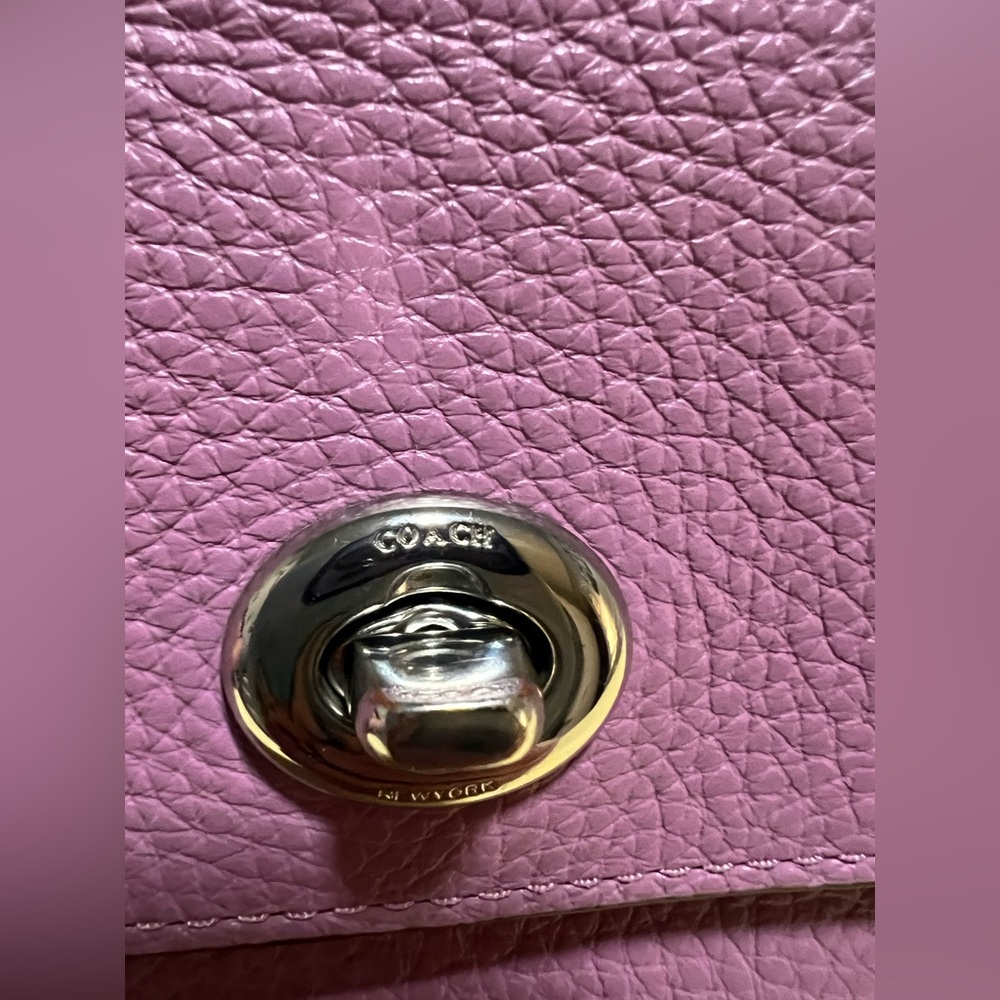 Coach Orchid Originals Pebble Leather Wristlet - Picture 9 of 9